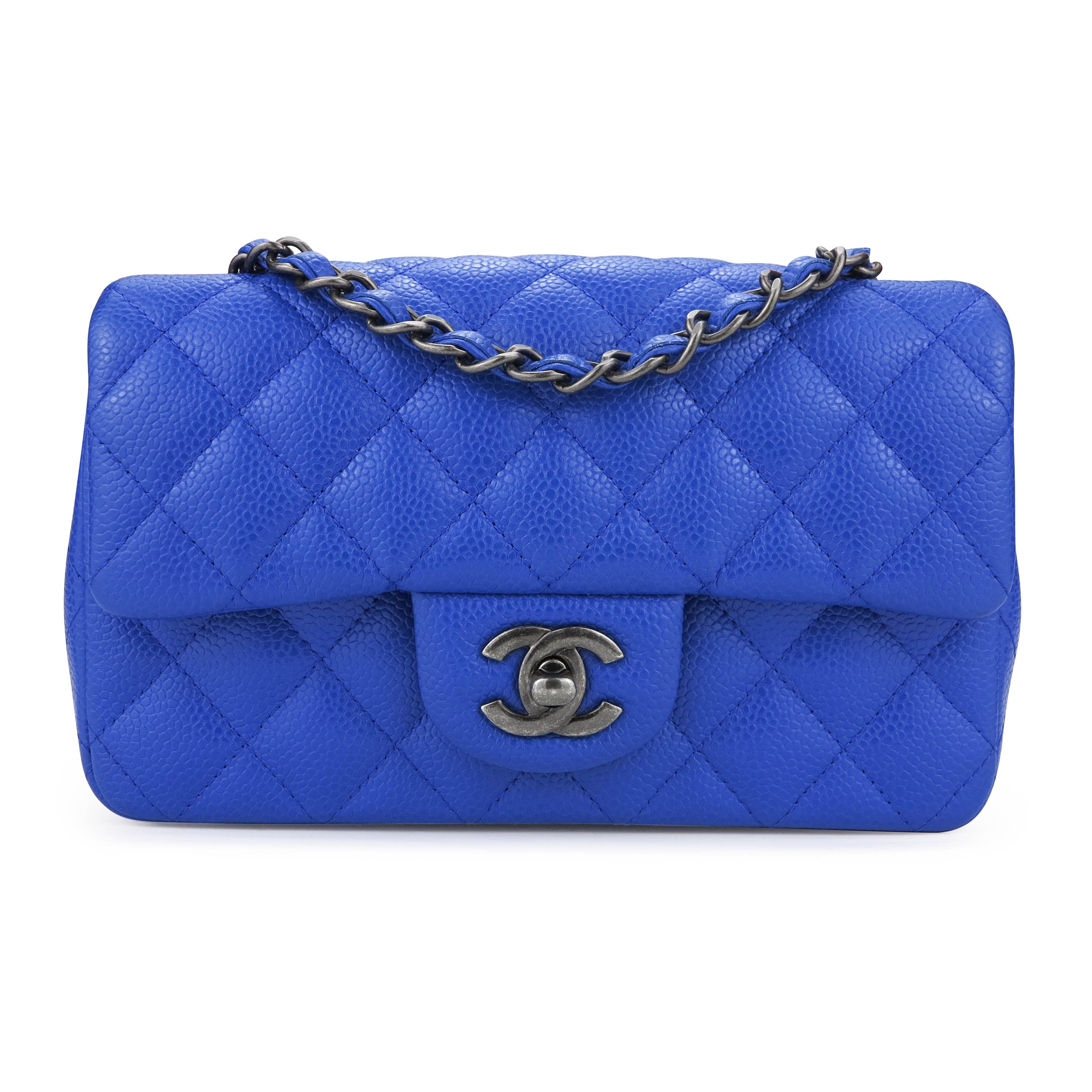 CHANEL Mini Rectangular Flap Bag in 16C Blue Roi Caviar
