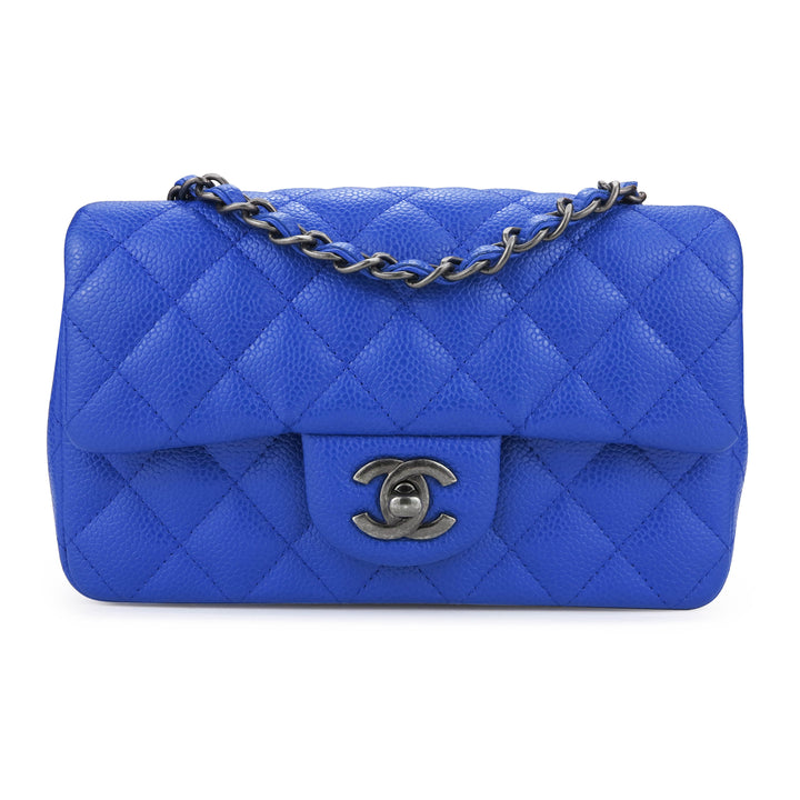 CHANEL Mini Rectangular Flap Bag in 16C Blue Roi Caviar - Dearluxe.com
