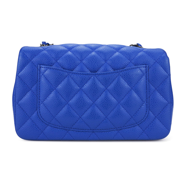 Mini Rectangular Flap Bag in 16C Blue Roi Caviar