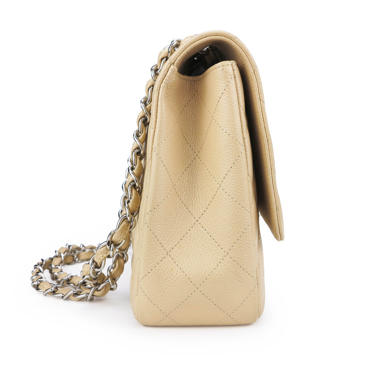 Chanel Beige Clair Caviar Medium Classic 2.55 Double Flap Bag