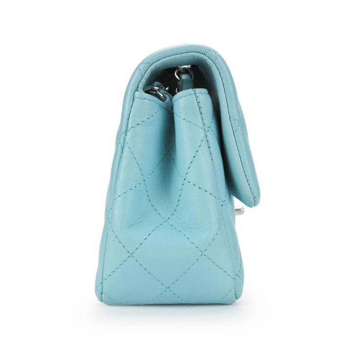 CHANEL Mini Rectangular Flap Bag in 19C Tiffany Blue Lambskin