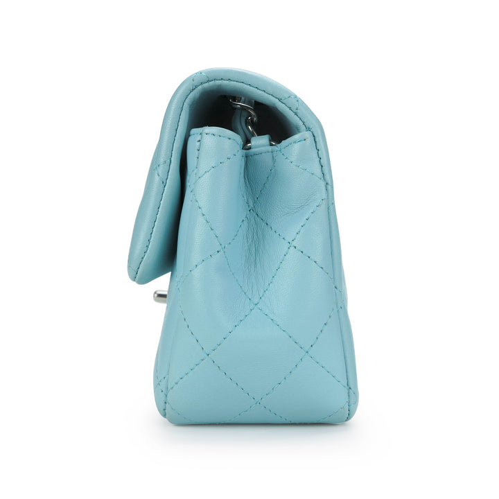 CHANEL Mini Rectangular Flap Bag in 19C Tiffany Blue Lambskin | Dearluxe