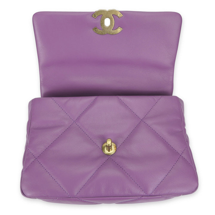 Chanel Chanel 19 Small Flap Bag in Purple Lambskin | Dearluxe