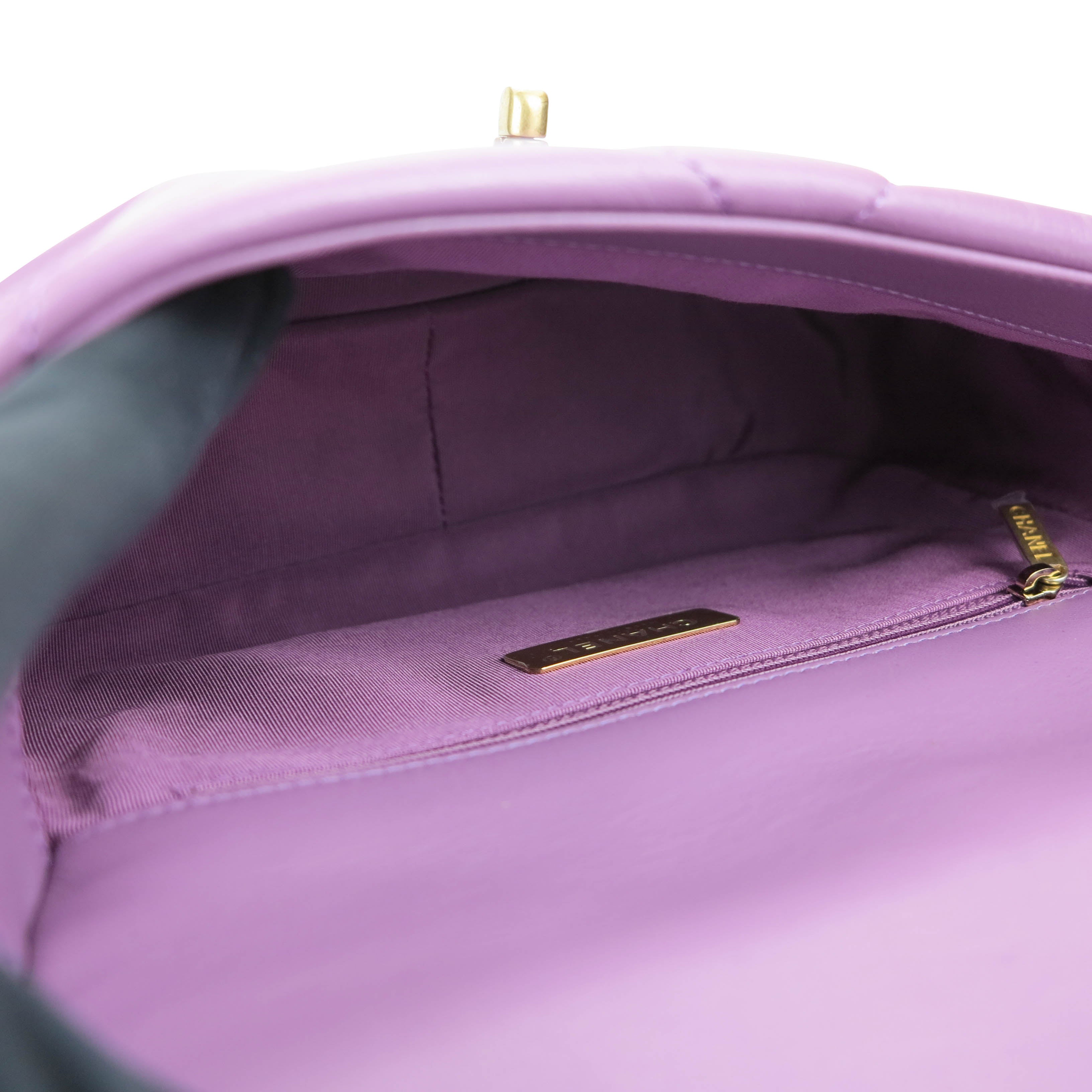 CHANEL CHANEL 19 Small Flap Bag in Purple Lambskin | Dearluxe