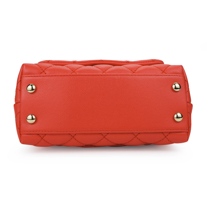 CHANEL Extra Mini Coco Handle Flap Bag in Coral Red Caviar - Dearluxe.com