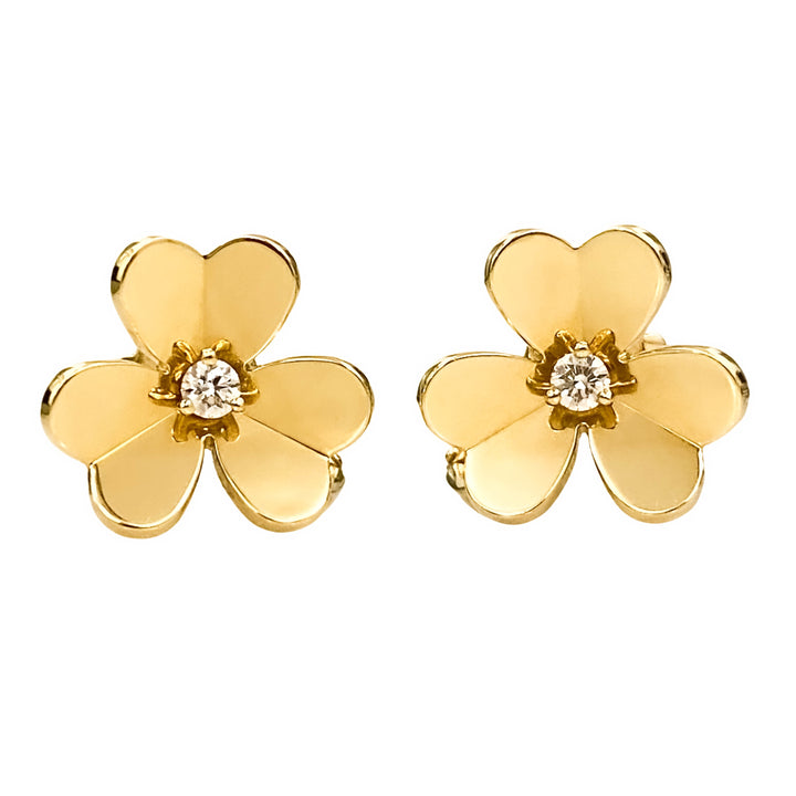 VAN CLEEF & ARPELS Frivole Small Model 18k Yellow Gold Earrings - Dearluxe.com