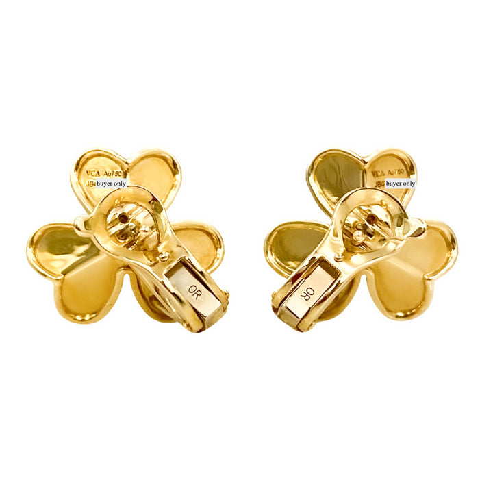 VAN CLEEF & ARPELS Frivole Small Model 18k Yellow Gold Earrings - Dearluxe.com