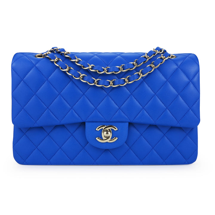CHANEL Medium Classic Double Flap Bag in Cobalt Blue Lambskin GHW - Dearluxe.com