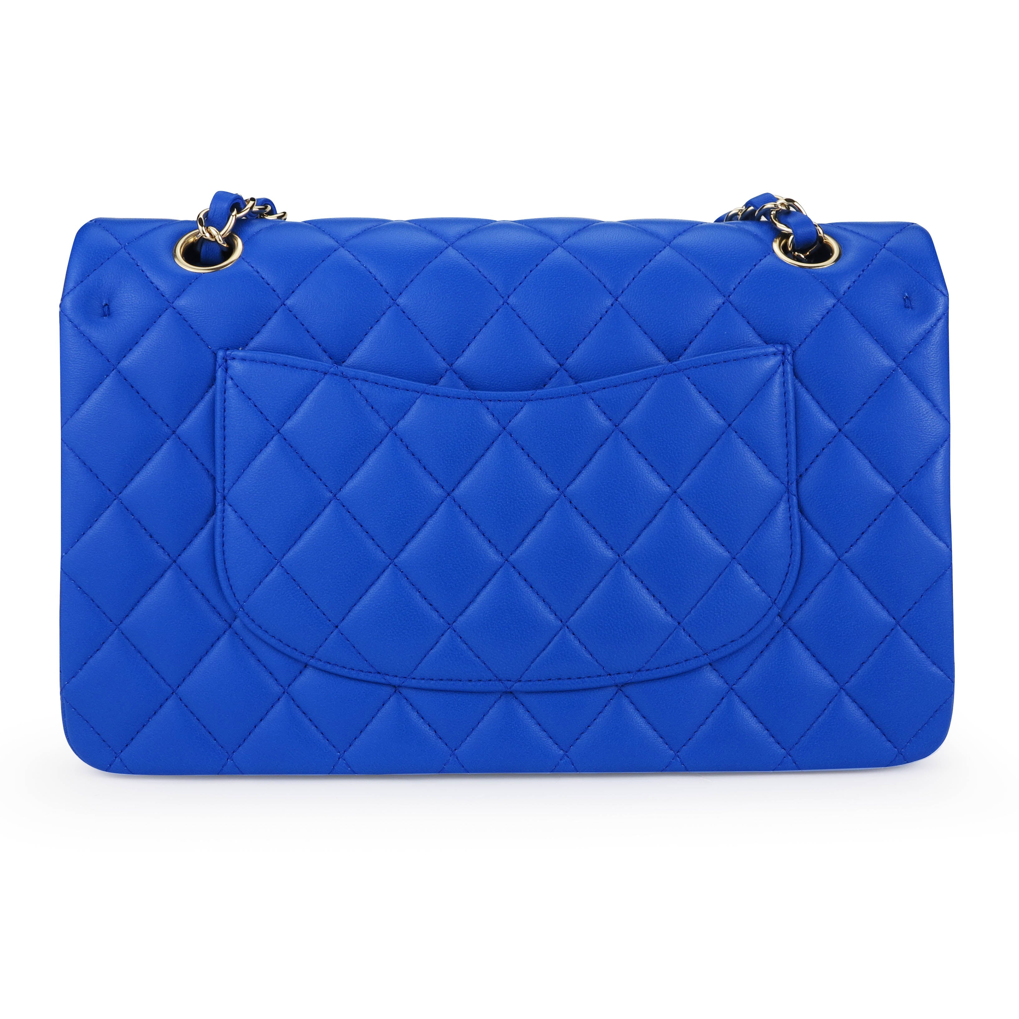 Medium Classic Double Flap Bag in Cobalt Blue Lambskin