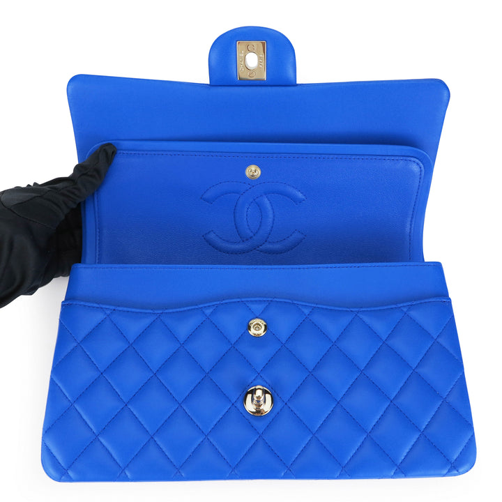 Chanel Classic Grained Calfskin Medium Flap Bag A01112 Dark Blue