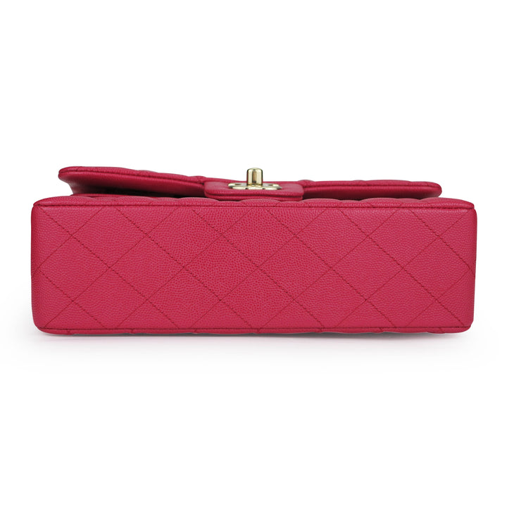 CHANEL Small Classic Double Flap Bag in 20S Dark Pink Caviar - Dearluxe.com