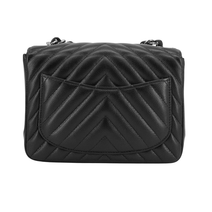 CHANEL V-Stitch CC Classic Flap Mini Square Shoulder Bag Caviar 3293587  63355