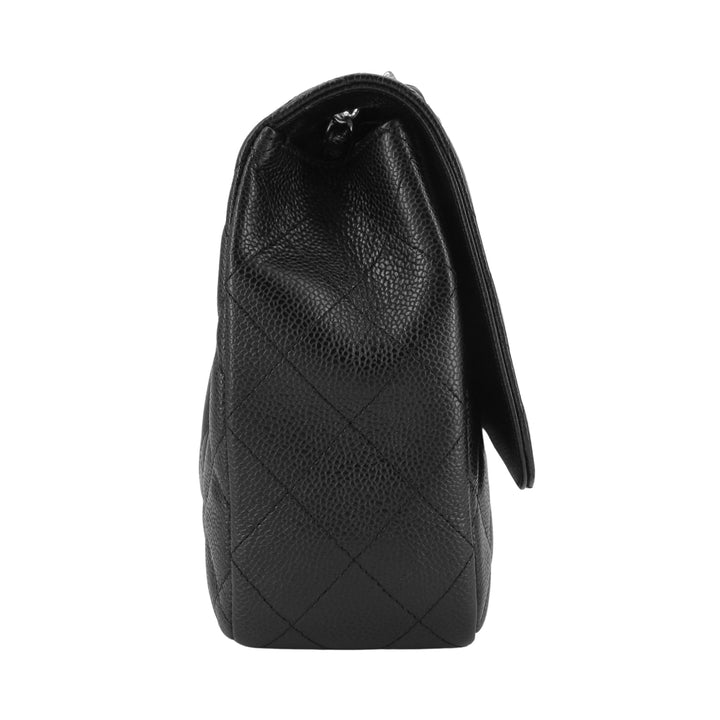Chanel Black Caviar Leather Jumbo Single Flap Bag with Gold, Lot #56318