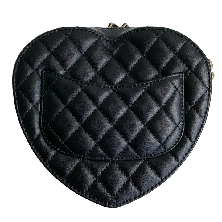CHANEL 22S Large Heart Bag in Black Lambskin - Dearluxe.com