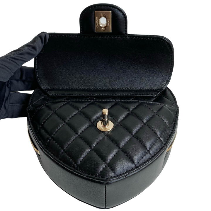 CHANEL 22S Black Large Heart Bag CC in Love Light Gold Hardware – AYAINLOVE  CURATED LUXURIES