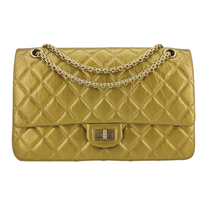 CHANEL Reissue Flap Bag Size 226 in Gold Aged Calfskin Dearluxe