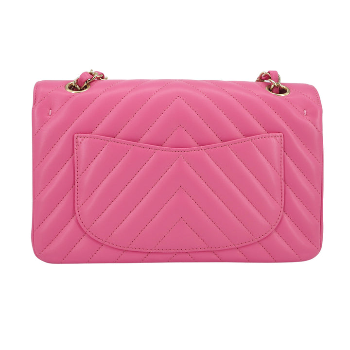 Chanel - Mini Square Flap Quilted Lambskin Shoulder Crossbody - Pink / Silver