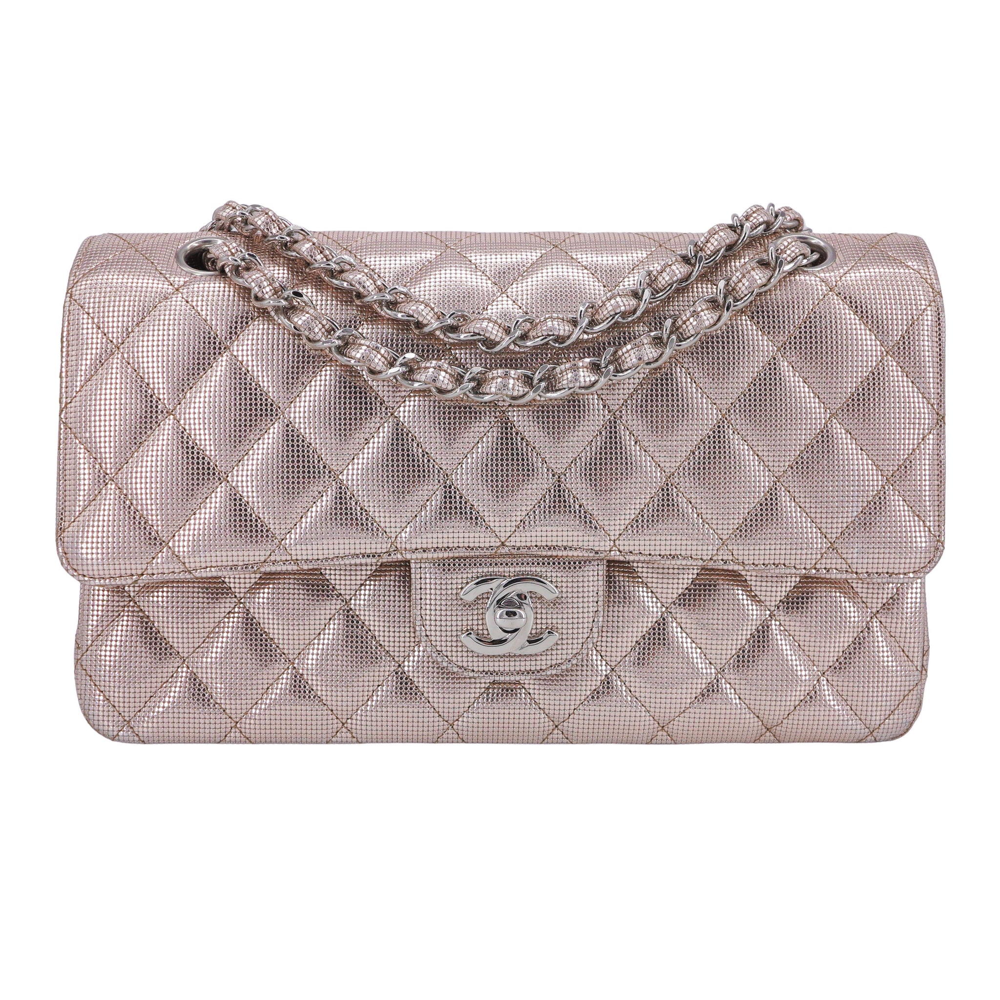 Chanel 7 Square Metallic Pink Calfskin  brandlovernet