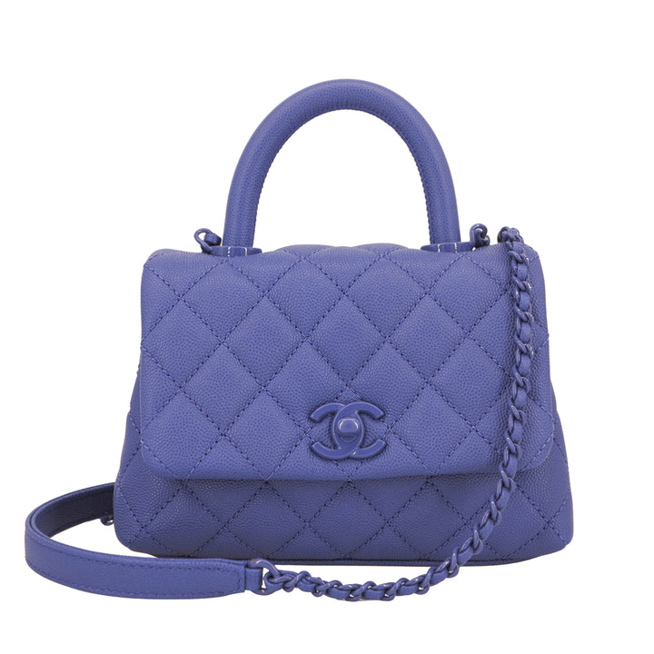 Chanel Extra Mini Coco Handle Flap Bag in Purple Caviar - Dearluxe.com