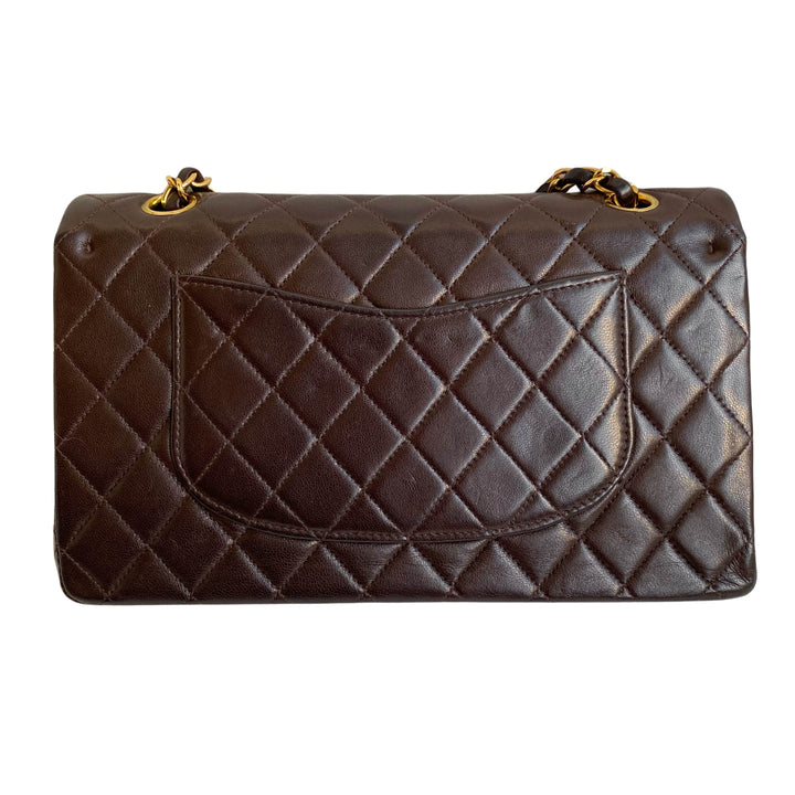 CHANEL Vintage Medium Classic Double Flap Bag in Brown Lambskin