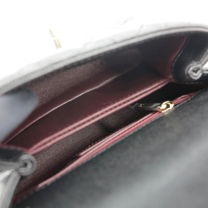 chanel coco handle leather handbag black