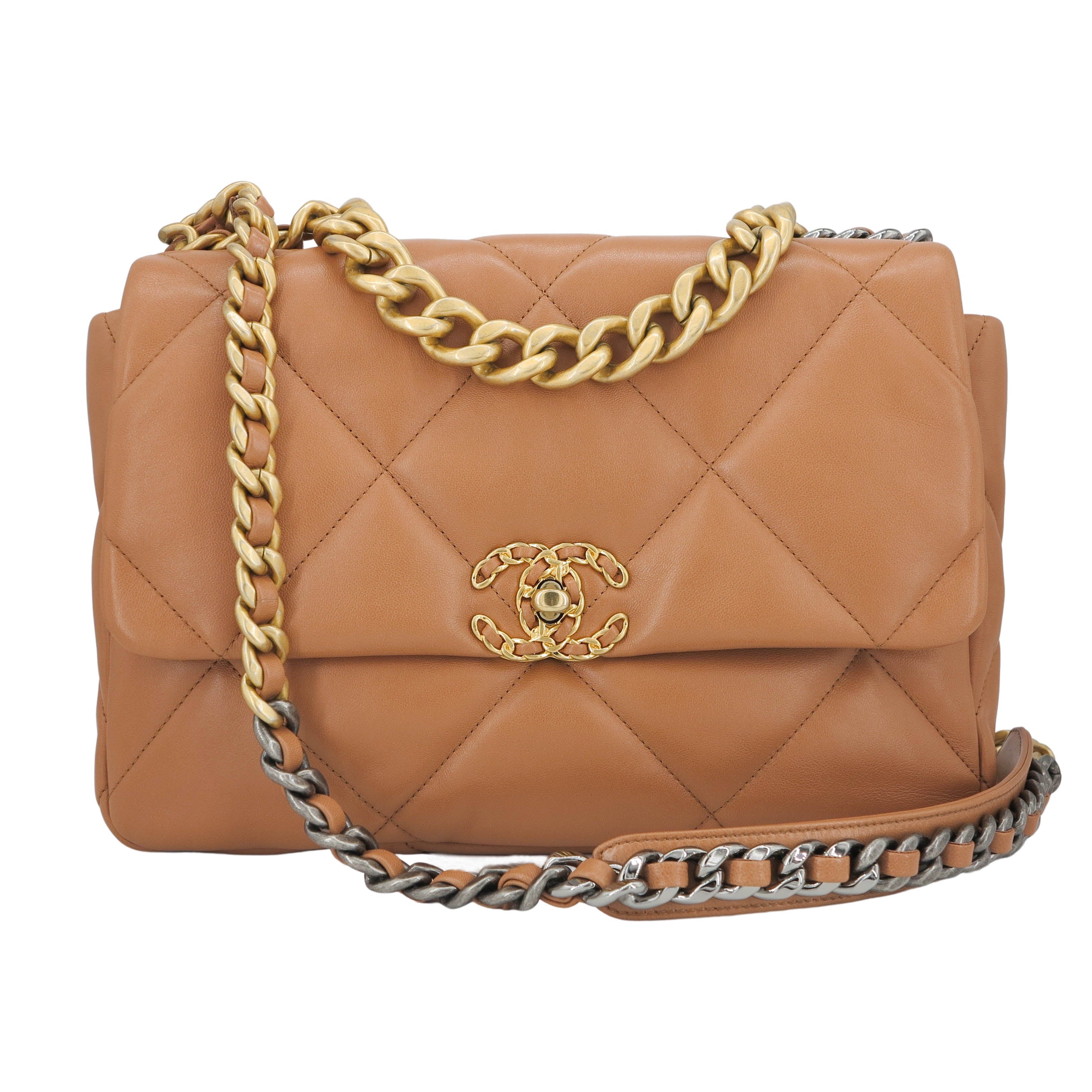 CHANEL Chanel 19 Medium Flap Bag In 21K Caramel Lambskin Dearluxe chanel-chanel-19-medium-flap-bag-in-21k-caramel-lambskin-dearluxe