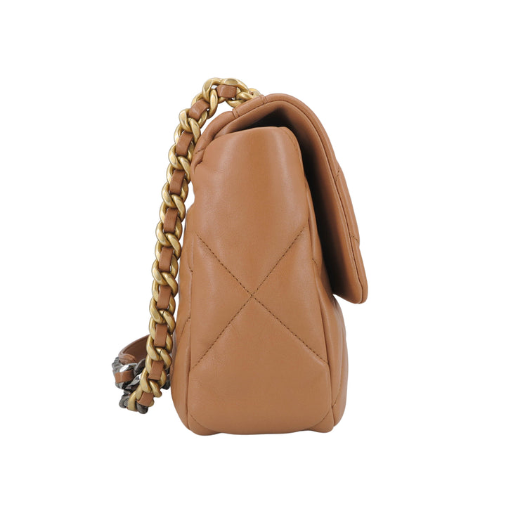 Chanel Small 19 flap bag caramel lambskin K21 new