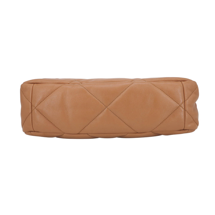 21P Caramel Lambskin Quilted 19 Flap Large Mixed Hardware