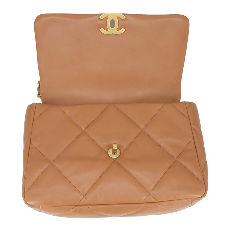 Lambskin Quilted Medium Chanel 19 Flap Brown – Trends Luxe