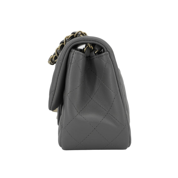 Chanel Mini Classic Flap Shoulder Bag 1115 in Grey Original Caviar