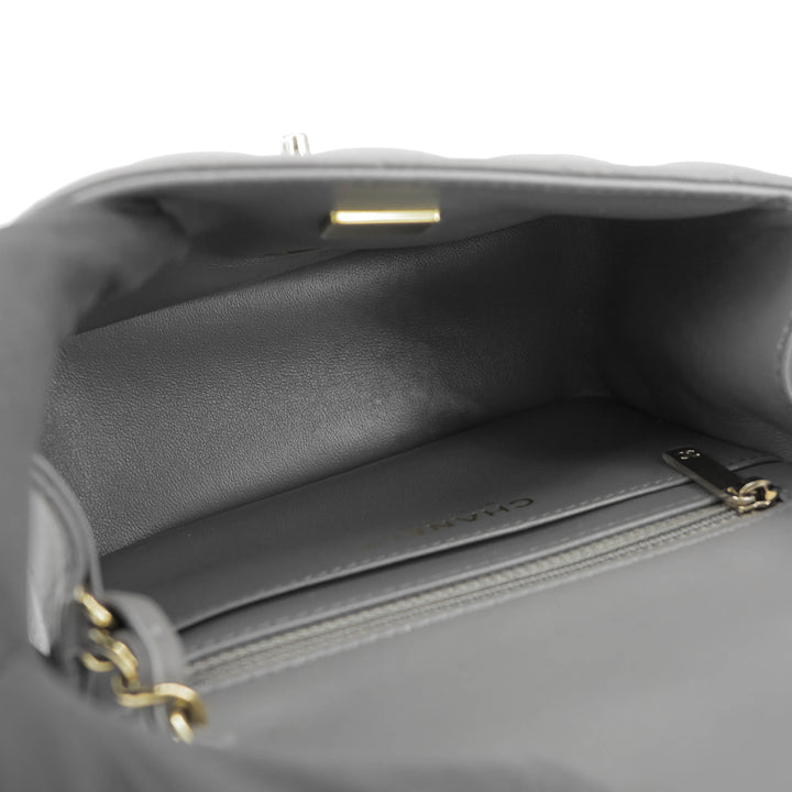 CHANEL Classic Mini Square Flap Bag in 22A Grey Lambskin - Dearluxe.com