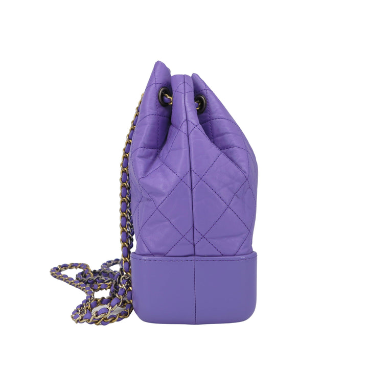 CHANEL Small Gabrielle Backpack in Purple Calfskin