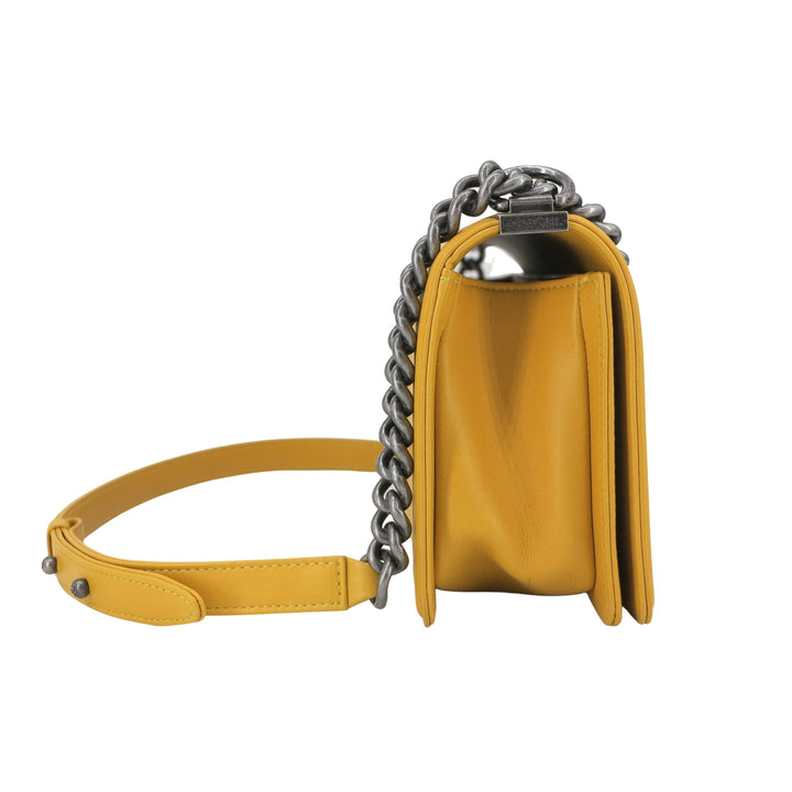 Chanel Mini Leather Lambskin Handbag Mustard Yellow Cross Body Bag