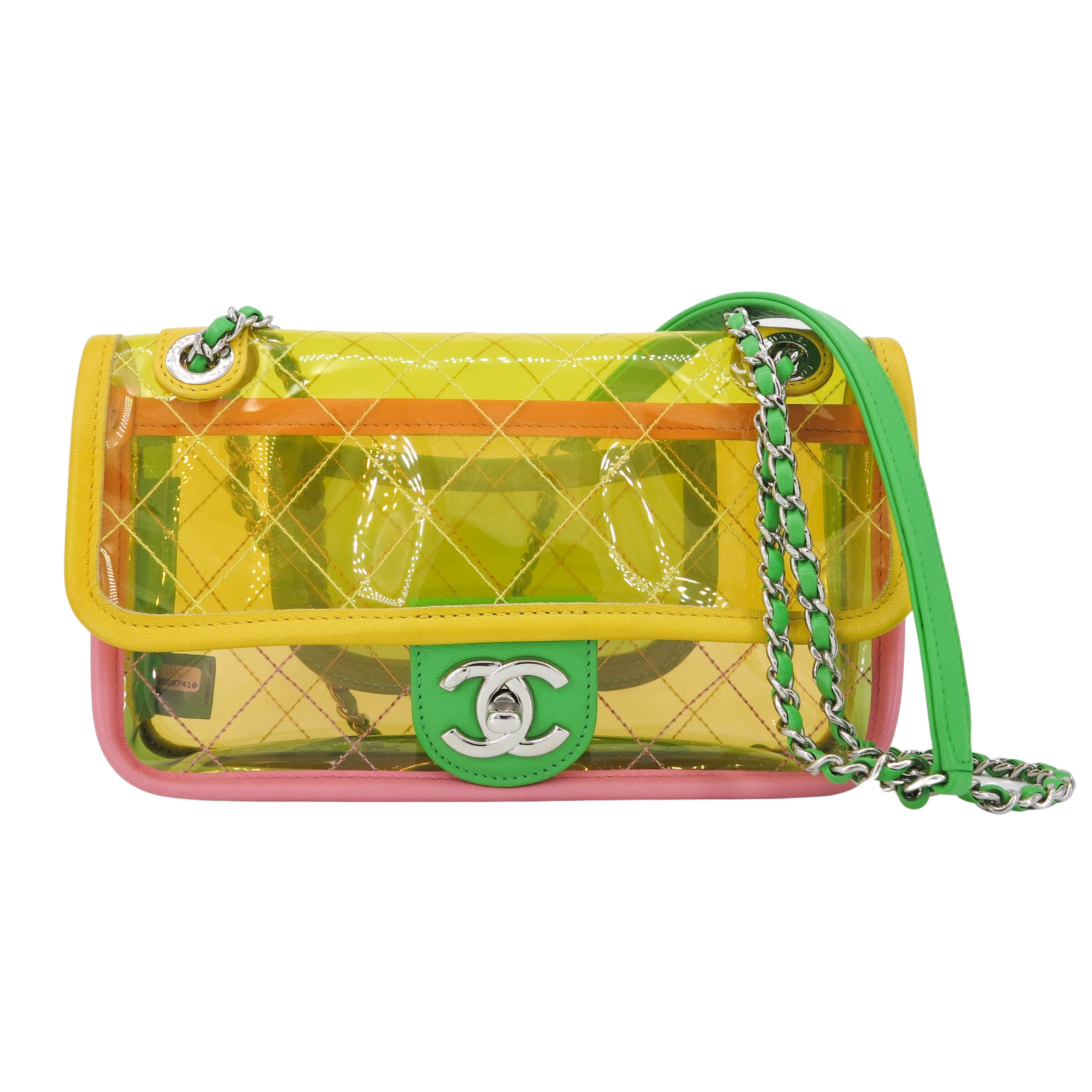 PVC Coco Splash Yellow Mini Flap Bag