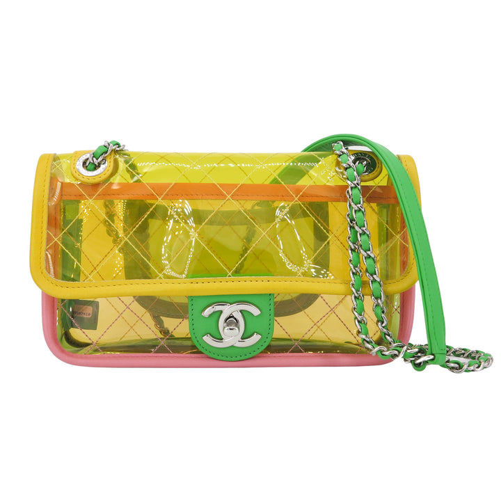 CHANEL PVC Coco Splash Yellow Mini Flap Bag - Dearluxe.com