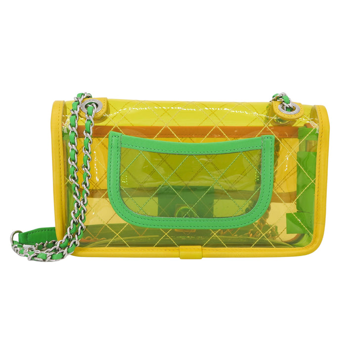CHANEL PVC Coco Splash Yellow Mini Flap Bag