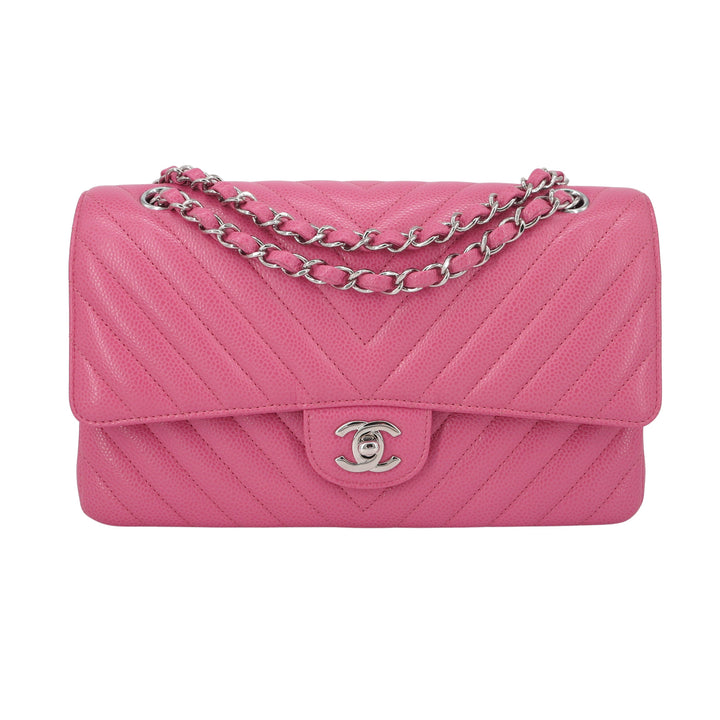 Chanel Pink Chevron Rectangular Mini Flap Bag