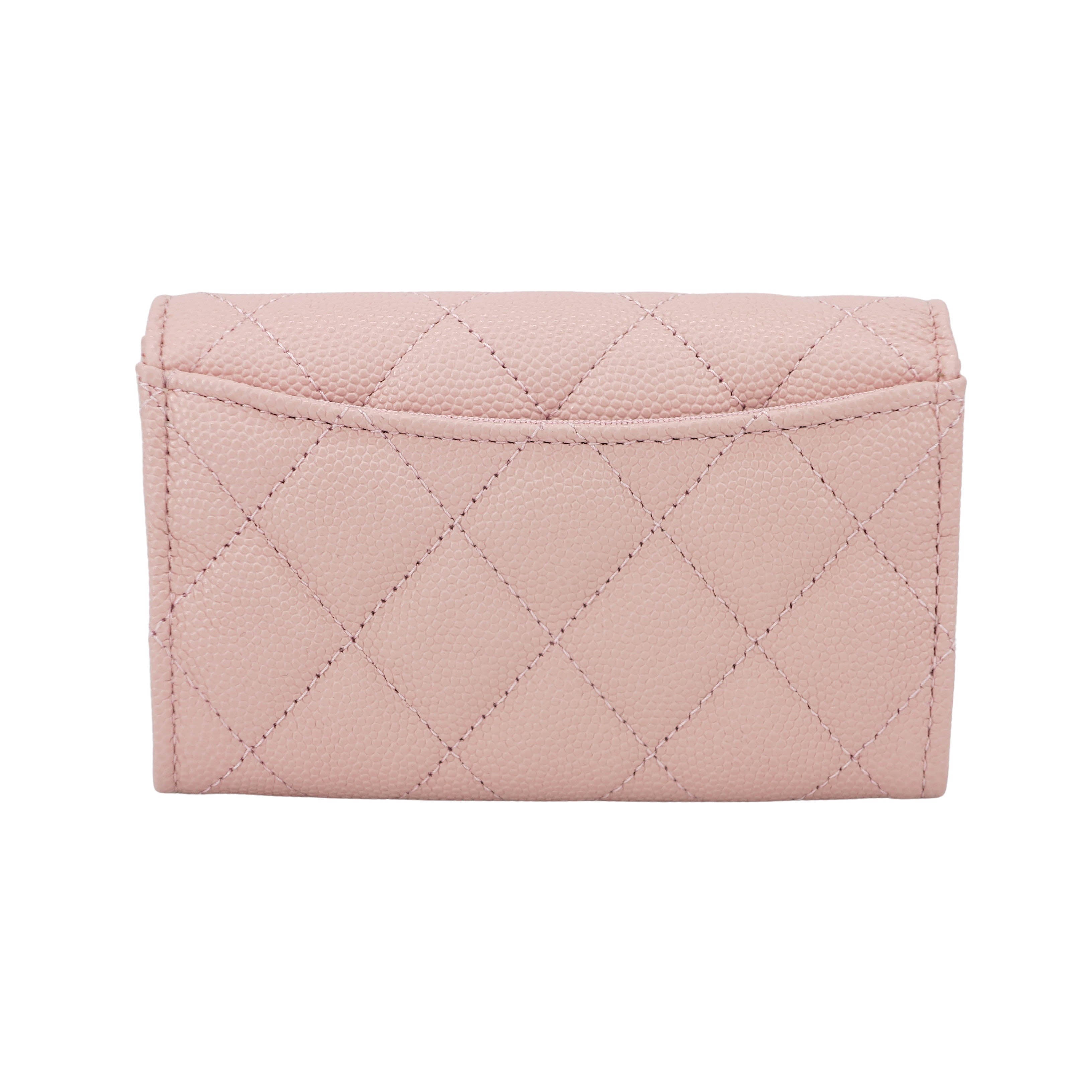 CHANEL Classic Flap Card Holder in 22B Pink Caviar Dearluxe