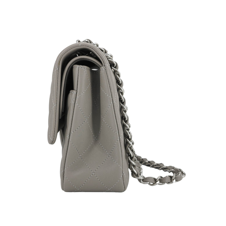 CHANEL Medium Classic Double Flap Bag in 19B Grey Lambskin - Dearluxe.com