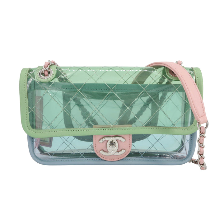 PVC Coco Splash Mini Flap Bag Green Pink Blue