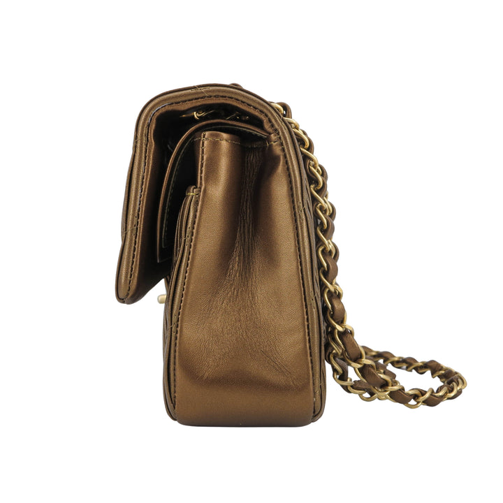 Chanel 18C Chevron Pleated Medium Classic Double Flap Bag in Dark Blue Calfskin | Dearluxe