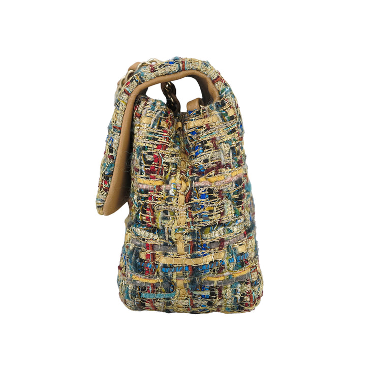 CHANEL Minaudière Gold CHARMS Mini Flap Bag Leather Tweed *LTD ED