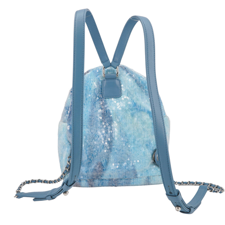 CHANEL 18S Blue Sequin Waterfall CC Backpack |-Dearluxe.com