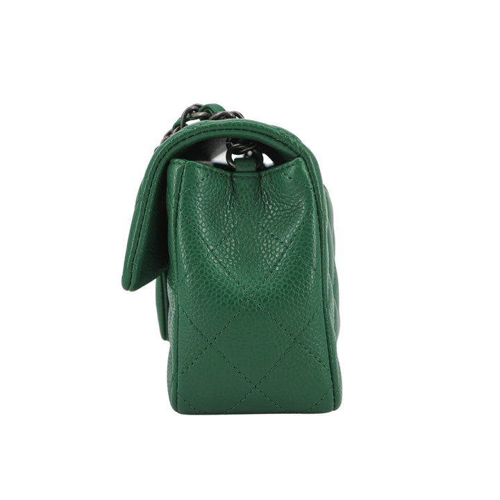 chanel green classic flap bag