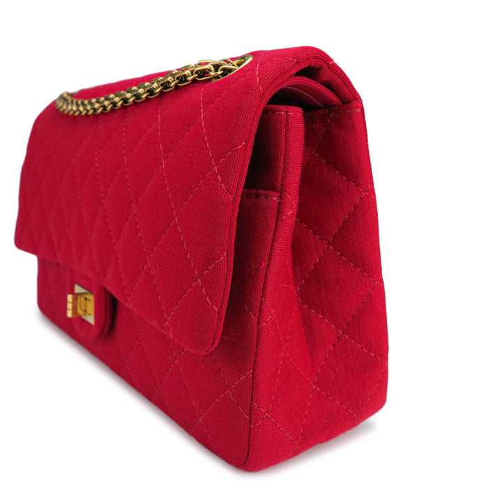 CHANEL 2.55 Reissue Flap Bag Size 226 in Red Jersey - Dearluxe.com