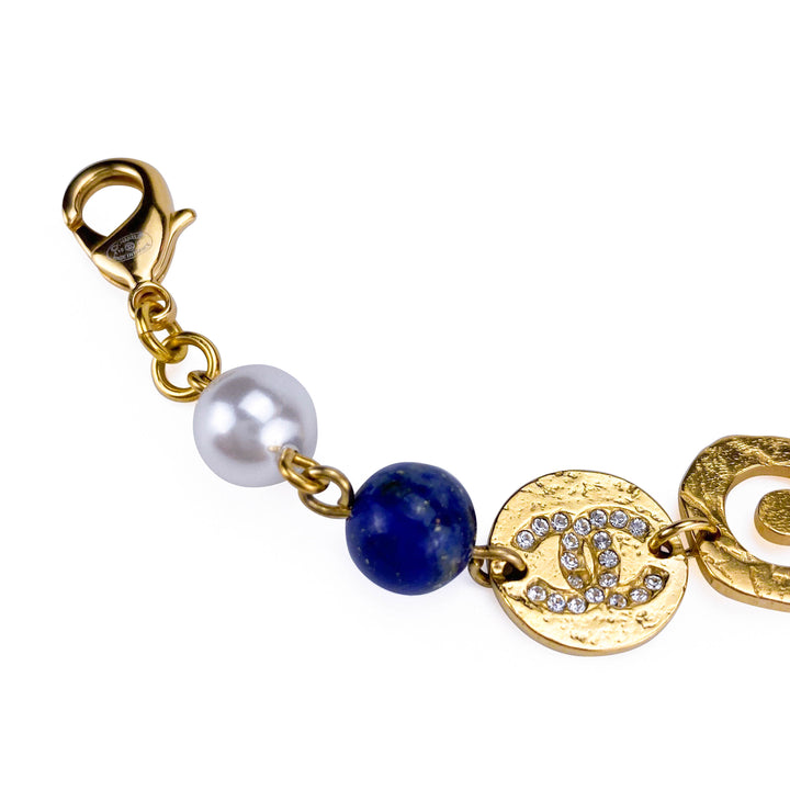CHANEL 19A Egypt Coco Chanel Cutout Gold Crystal Pearl Bracelet - Dearluxe.com