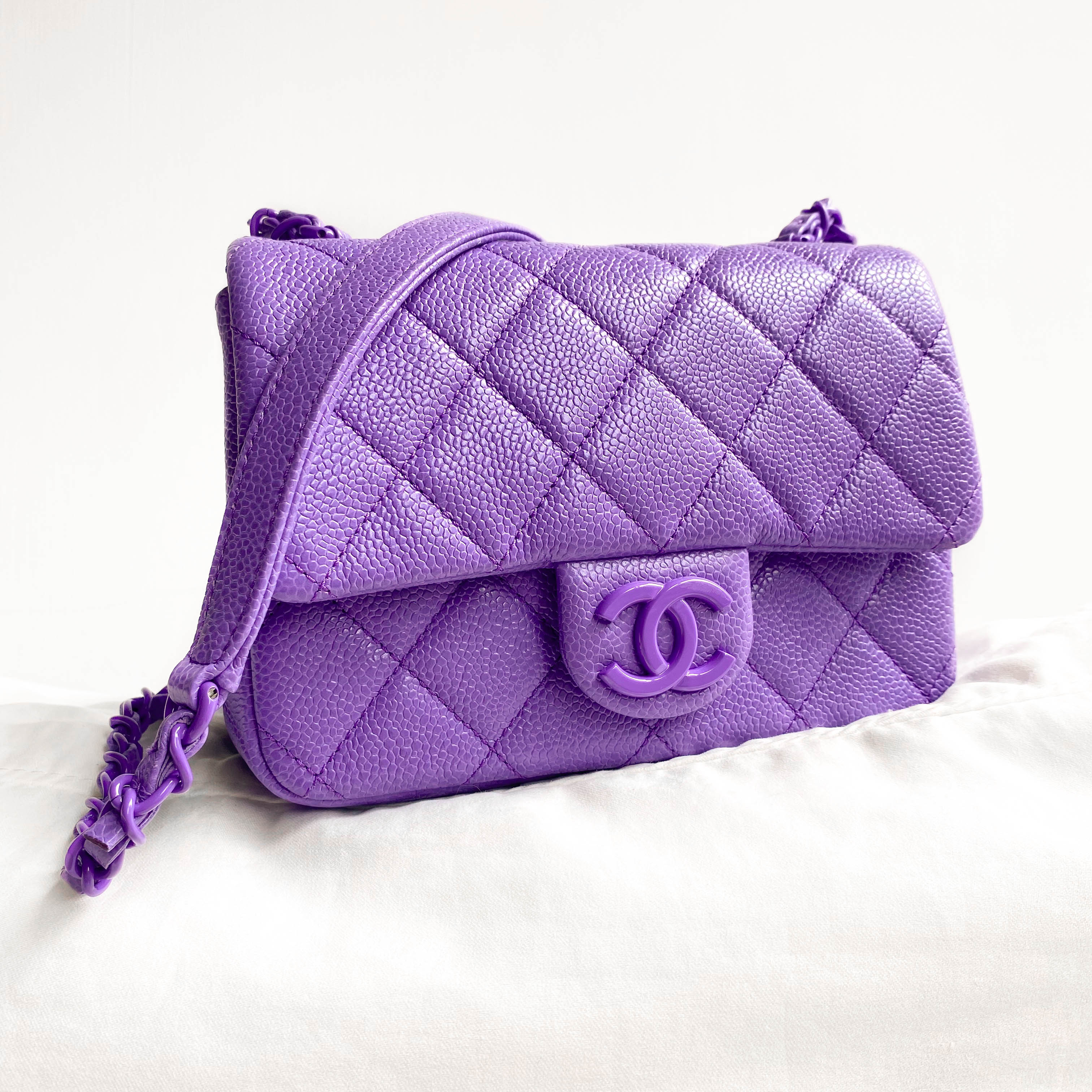 CHANEL Incognito Mini Square Flap Bag in 20S Purple Caviar Dearluxe