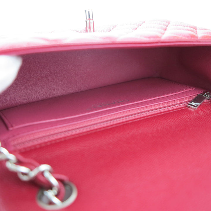 CHANEL Mini Rectangular Flap Bag in 18B Dark Pink Caviar
