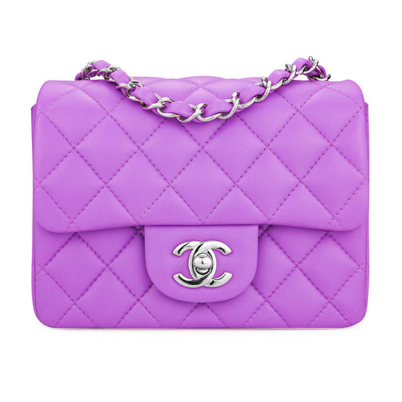 Chanel Light Grey Quilted Lambskin Mini Classic Flap Silver Hardware 2022  Available For Immediate Sale At Sothebys