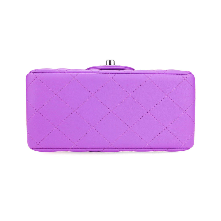 CHANEL Classic Mini Square Flap Bag in 20C Purple Lambskin - Dearluxe.com